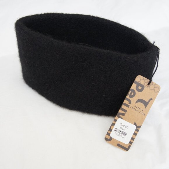 Peruvian Link Accessories - Peruvian Link Black Stretchy Alpaca Winter Ski Ear Muff Headband